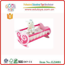 Wood Pretend Pay Toys Baby Rocking Bed Toy